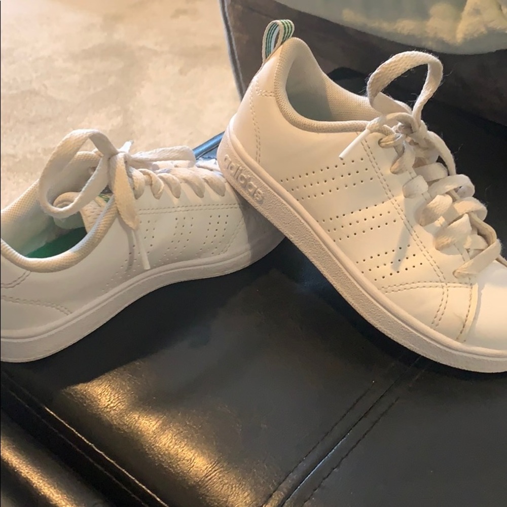 Adidas Little Girls White Sneakers